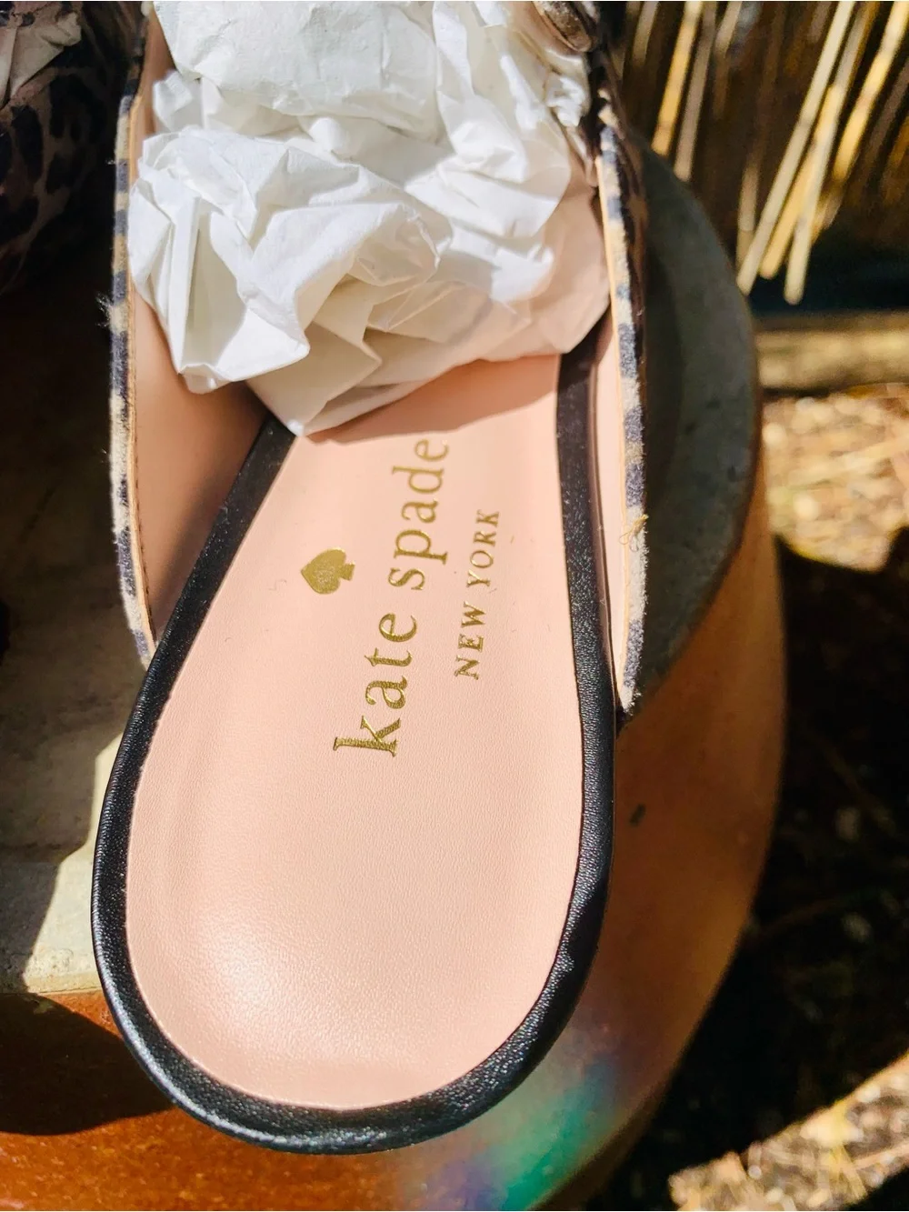 kate spade Leopard Print Pointed Mules - tan/Brown